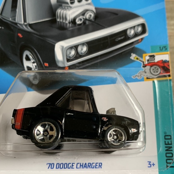 70 Dodge Charger Fast & Furious Tooned Hot Wheels Black Car FF 2024 Hotwheels ๐ - Picture 2 of 6
